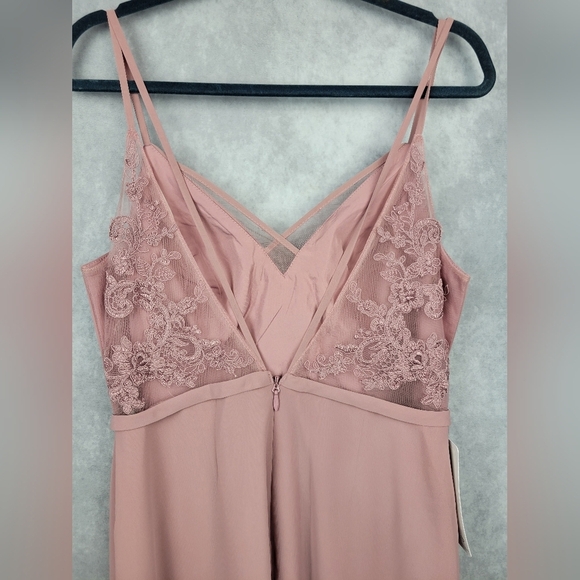 Azazie NaeemRosette A-Line V-Neck Ruffle Chiffon Dress Size 12‎ - Picture 10 of 15